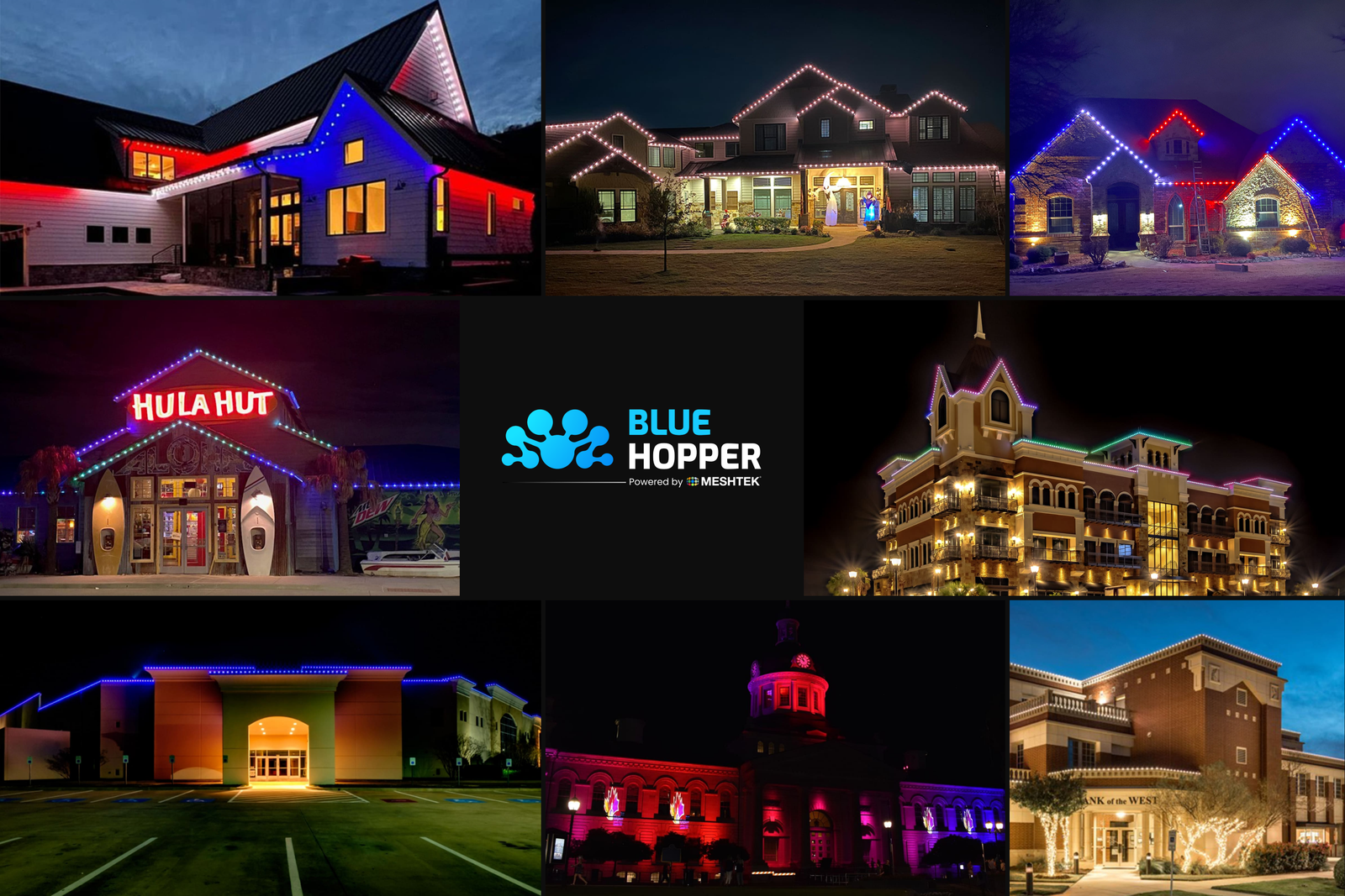 Custom Patterns with BlueHopper Permanent Outdoor Lighting Custom Patterns with BlueHopper Permanent Outdoor Lighting