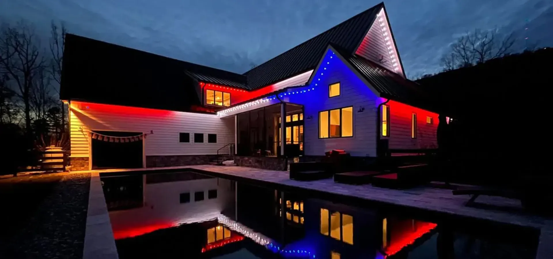 Home After BlueHopper Permanent Outdoor Lighting Transformation