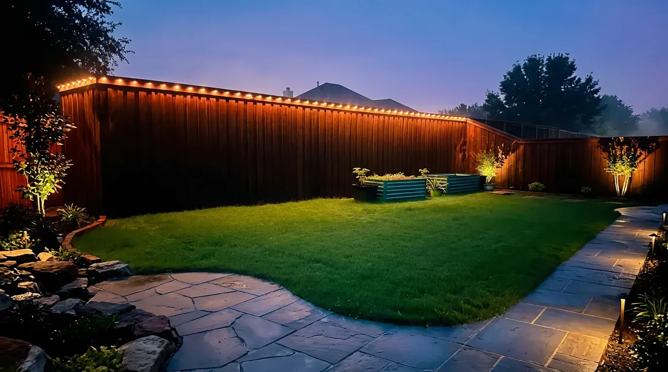 Fence Warm Lighting