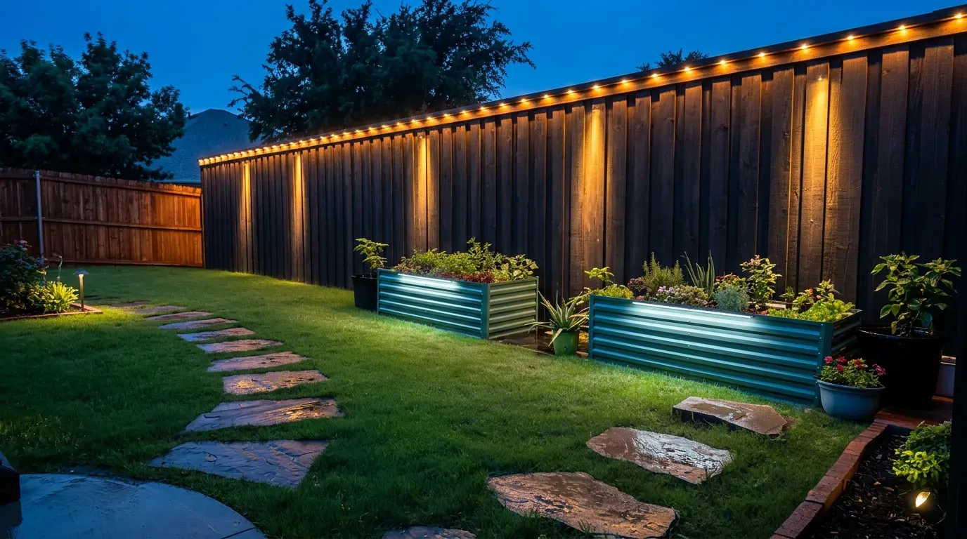 Fence Warm White Lighting Wide