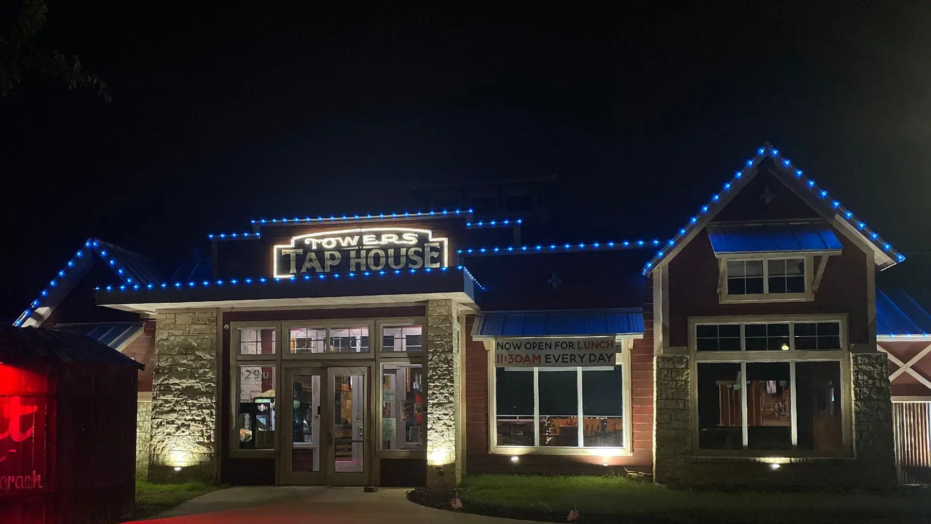 restaurant tap house blue lights