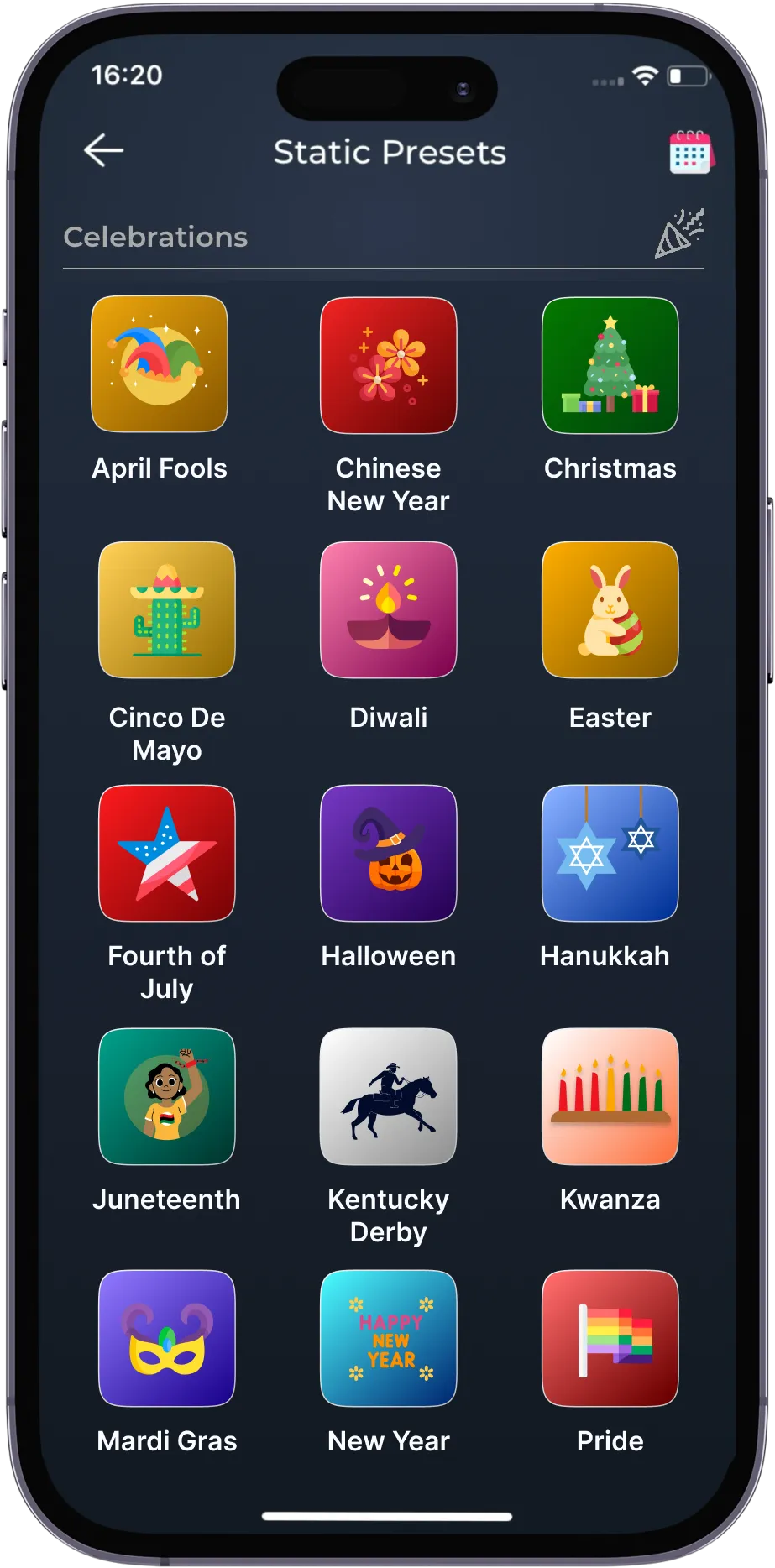 BlueRoots App RGBW Control Sliders